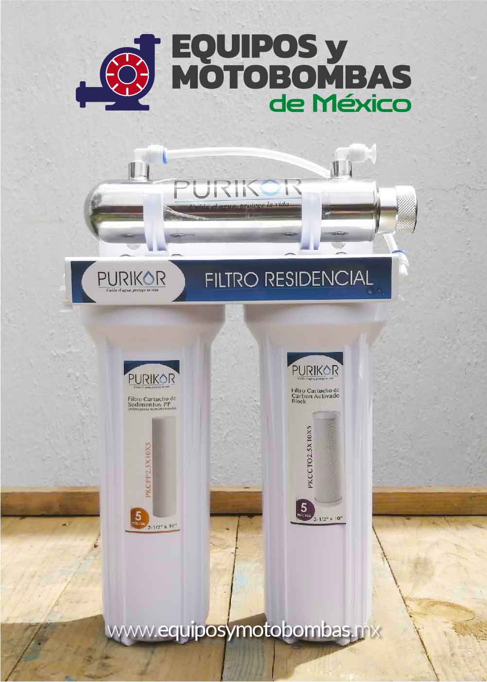 Purikor PKF-3UV 3 Etapas Filtro Domestico